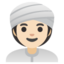 WOMAN WEARING TURBAN emoji with light skin tone skin tone