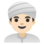 MAN WEARING TURBAN emoji with light skin tone skin tone