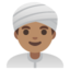 MAN WEARING TURBAN emoji with medium skin tone skin tone