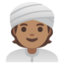 MAN WITH TURBAN emoji with medium skin tone skin tone