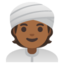 MAN WITH TURBAN emoji with medium-dark skin tone skin tone