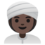 WOMAN WEARING TURBAN emoji with dark skin tone skin tone