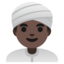 MAN WEARING TURBAN emoji with dark skin tone skin tone