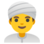 MAN WEARING TURBAN emoji in Google's design style - Unicode 1F473-200D-2642-FE0F