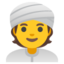 MAN WITH TURBAN emoji in Google's design style - Unicode 1F473