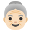 OLDER WOMAN emoji with light skin tone skin tone