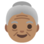 OLDER WOMAN emoji with medium skin tone skin tone