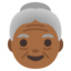 OLDER WOMAN emoji with medium-dark skin tone skin tone