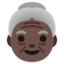 OLDER WOMAN emoji with dark skin tone skin tone