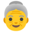 OLDER WOMAN emoji in Google's design style - Unicode 1F475