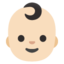 BABY emoji with light skin tone skin tone