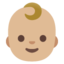 BABY emoji with medium-light skin tone skin tone