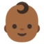 BABY emoji with medium-dark skin tone skin tone