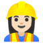 WOMAN CONSTRUCTION WORKER emoji with light skin tone skin tone