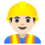 MAN CONSTRUCTION WORKER emoji with light skin tone skin tone