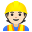 CONSTRUCTION WORKER emoji with light skin tone skin tone