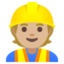 CONSTRUCTION WORKER emoji with medium-light skin tone skin tone