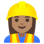 WOMAN CONSTRUCTION WORKER emoji with medium skin tone skin tone