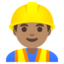 MAN CONSTRUCTION WORKER emoji with medium skin tone skin tone