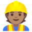 CONSTRUCTION WORKER emoji with medium skin tone skin tone