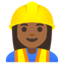 WOMAN CONSTRUCTION WORKER emoji with medium-dark skin tone skin tone