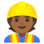 CONSTRUCTION WORKER emoji with medium-dark skin tone skin tone