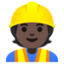 CONSTRUCTION WORKER emoji with dark skin tone skin tone