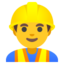 MAN CONSTRUCTION WORKER emoji in Google's design style - Unicode 1F477-200D-2642-FE0F