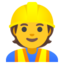 CONSTRUCTION WORKER emoji in Google's design style - Unicode 1F477