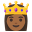 PRINCESS emoji with medium-dark skin tone skin tone