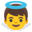 BABY ANGEL emoji in Google's design style - Unicode 1F47C