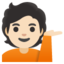 INFORMATION DESK PERSON emoji with light skin tone skin tone