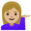 WOMAN TIPPING HAND emoji with medium-light skin tone skin tone