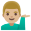 MAN TIPPING HAND emoji with medium-light skin tone skin tone