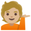 INFORMATION DESK PERSON emoji with medium-light skin tone skin tone