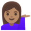 WOMAN TIPPING HAND emoji with medium skin tone skin tone