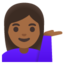 WOMAN TIPPING HAND emoji with medium-dark skin tone skin tone