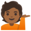 INFORMATION DESK PERSON emoji with medium-dark skin tone skin tone