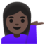 WOMAN TIPPING HAND emoji with dark skin tone skin tone