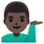 MAN TIPPING HAND emoji with dark skin tone skin tone