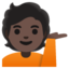 INFORMATION DESK PERSON emoji with dark skin tone skin tone