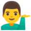 MAN TIPPING HAND emoji in Google's design style - Unicode 1F481-200D-2642-FE0F