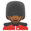 MAN GUARD emoji with medium-dark skin tone skin tone