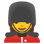 WOMAN GUARD emoji in Google's design style - Unicode 1F482-200D-2640-FE0F