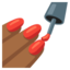 NAIL POLISH emoji with medium-dark skin tone skin tone