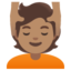 FACE MASSAGE emoji with medium skin tone skin tone