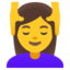 WOMAN GETTING MASSAGE emoji in Google's design style - Unicode 1F486-200D-2640-FE0F