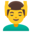 MAN GETTING MASSAGE emoji in Google's design style - Unicode 1F486-200D-2642-FE0F