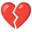 BROKEN HEART emoji in Google's design style - Unicode 1F494