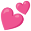 TWO HEARTS emoji in Google's design style - Unicode 1F495